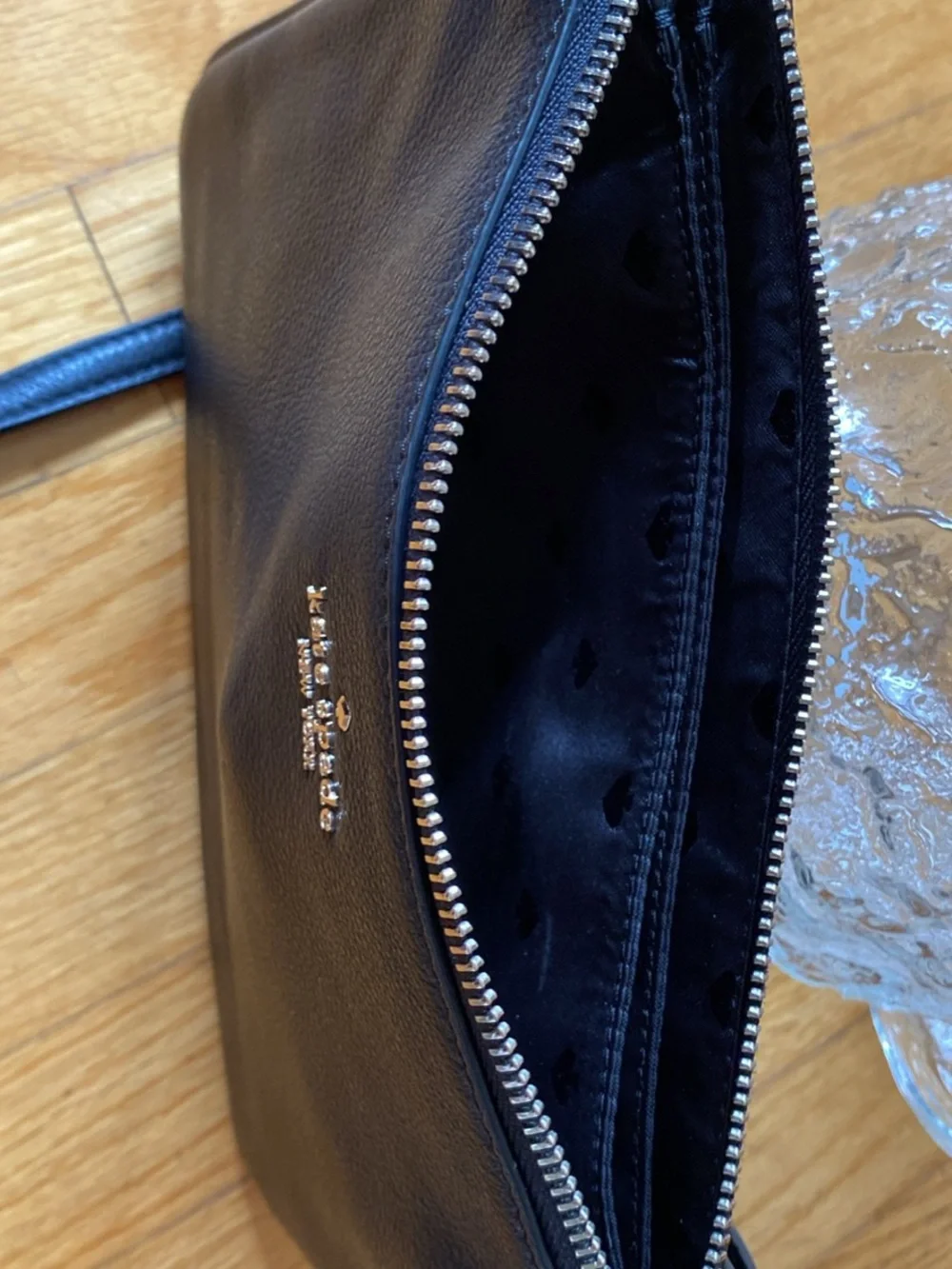 NWOT kate spade Black  Pebbled Leather Crossbody Bag 7”x 10”